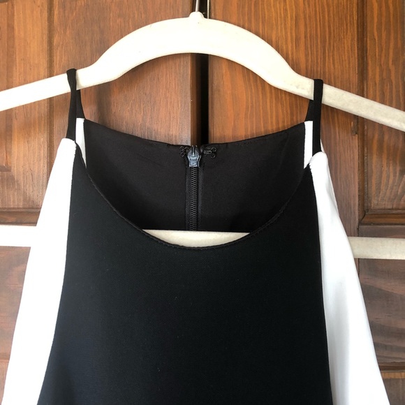 BADGLEY MISCHKA HALTER SHEATH MINI DRESS B/W SZ 6 - Picture 2 of 5